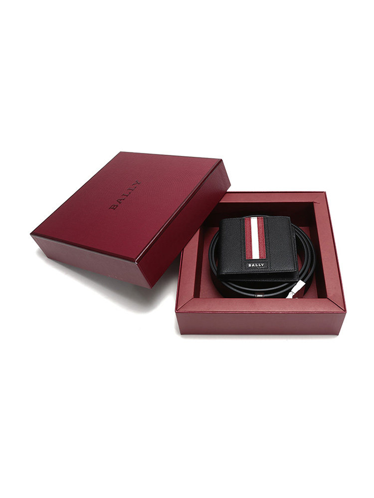Bally Men's Leather Wallet Belt High-End Gift Box Set Birthday Gift Giftbox ft
