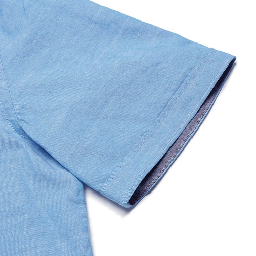 Hugo Boss Мужская хлопчатобумажная стройная деформация для депутации для пригородной рубашки с коротким рубашкой 50468980