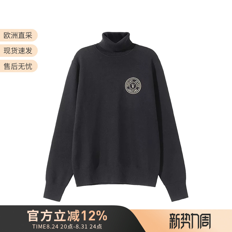 Vjc Versace New Men's Cotton Turtleneck Long-Sleeved Knit Sweater Gafm07 Vjc Versace New Men's Cotton Turtleneck Long-Sleeved Knit Sweater Gafm07