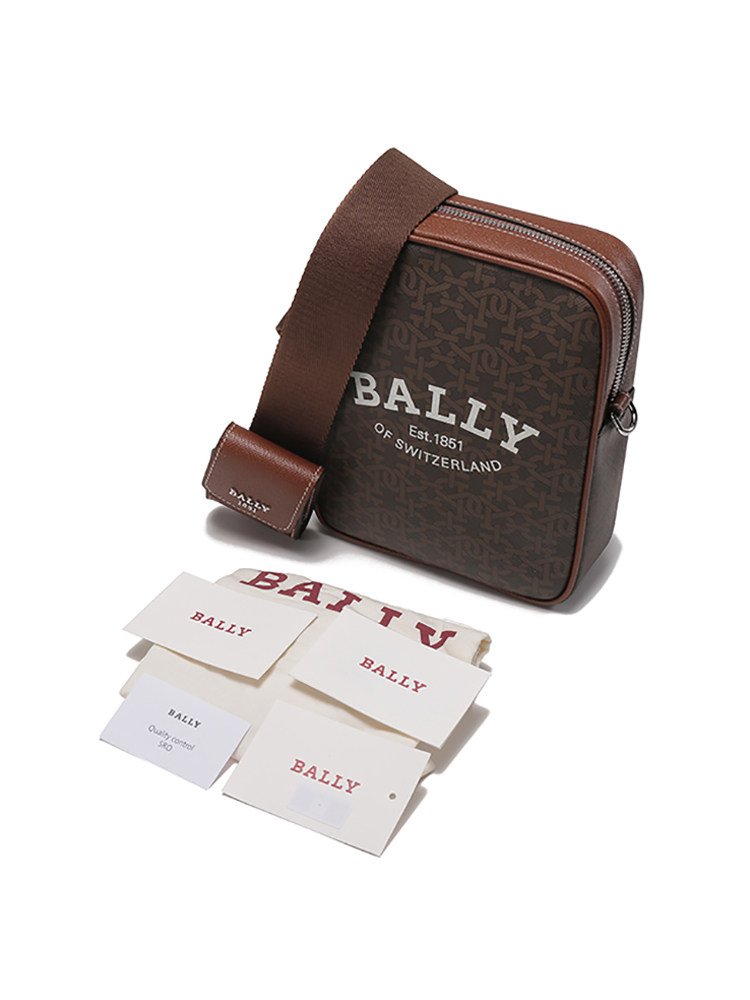 [Premium Selection] Bally Men's Tpu Single Shoulder Crossbody Bag with Classic Logo Pattern Bhenn Tml