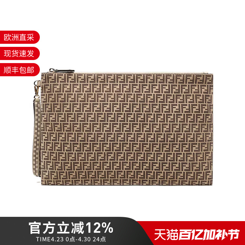 Fendi Women's Leather Clutch Bag Large Size 8N0178 Ahjg