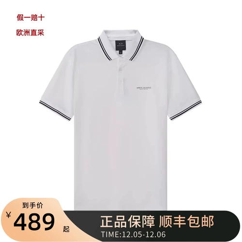 Armani Exchange Axe Men's Short -Sleeved Spring и Summer Full Cotton Men's Polo рубашка 3lzflbzj9az