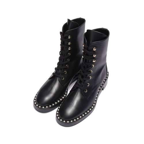 Stuart Weitzman SW Женские короткие ботинки с жемчужным кружевом на низком квадратном каблуке Кавалерские ботинки Ботинки-мартенки SONDRA