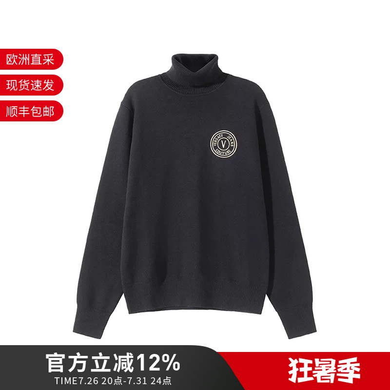 Vjc Versace New Men's Cotton Turtleneck Long-Sleeved Knit Sweater Gafm07 Vjc Versace New Men's Cotton Turtleneck Long-Sleeved Knit Sweater Gafm07