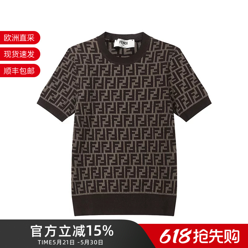 Fendi New Women's Slim-Fit Round-Neck Short-Sleeved Knitwear Fzxc72 Asjt Fendi New Women's Slim-Fit Round-Neck Short-Sleeved Knitwear Fzxc72 Asjt