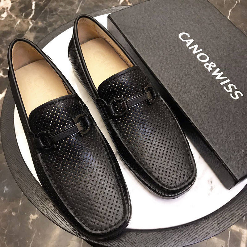 2021 autumn new Doudou shoes men's shoes genuine leather shoes hollow breathable Korean style trendy casual slip-on all-match lazy people