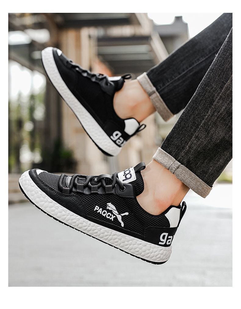 Men's Breathable Mesh Running Shoes Soft Sole Versatile Trainers_voghion.com