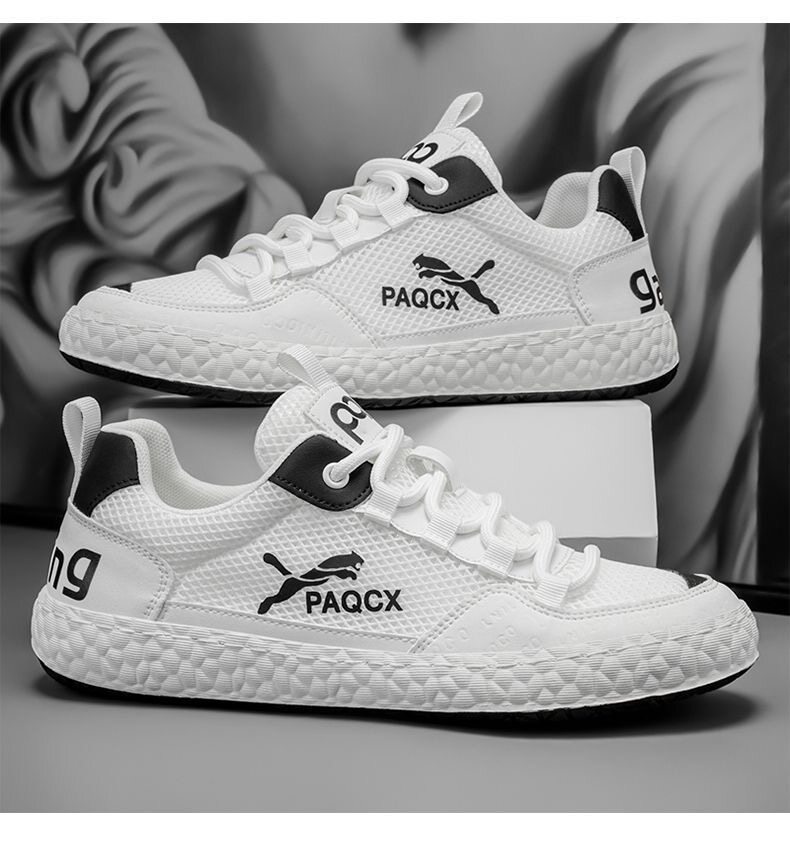 Men's Breathable Mesh Running Shoes Soft Sole Versatile Trainers_voghion.com