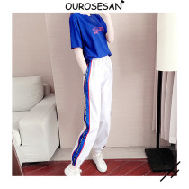 OUROSESAN summer clothing 2022 new sports suit foreign air fashion loose Korean version of lean and casual two sets