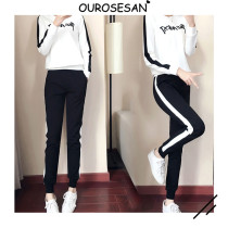 OUROSESAN casual sportswear suit female autumn and winter Korean version fashion loose with slim embroidered sweatshirt two-piece set