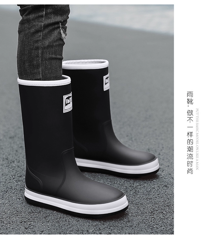 Giày đi mưa nam mùa đông ngoài trời chống trơn trượt chống thấm nước câu cá giày nước takeaway Rider làm việc giày cao su bảo hộ lao động giày đi mưa cao cấp giá ủng cao su