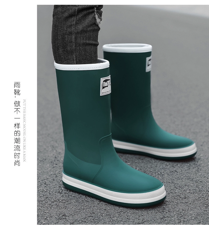 Giày đi mưa nam mùa đông ngoài trời chống trơn trượt chống thấm nước câu cá giày nước takeaway Rider làm việc giày cao su bảo hộ lao động giày đi mưa cao cấp giá ủng cao su