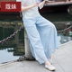 Mùa hè Trung Quốc gió Zen đầm đầm của phụ nữ phụ nữ phiên bản cải tiến của retro áo quần rộng chân đặt hai mảnh áo khoác