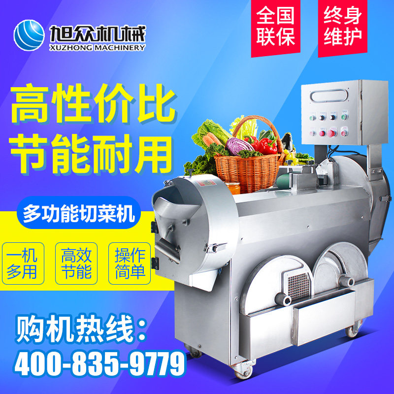 Xuzhong vegetable cutting machine Commercial multi-functional automatic canteen dining room school stainless steel slicing, shredding and dicing machine