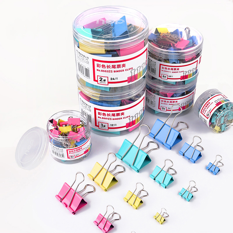 Deli Color Long Tail Clip File Long Tail Clip Swallow Tail Clip Ticket Clip Iron Ticket Clip Large Medium Small Office Stationery Supplies 15mm 19mm 25mm 32mm 41mm 5