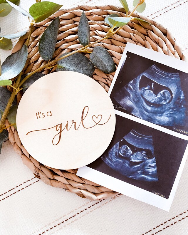 Wooden Gender Announcement Sign Wooden Baby Gender Reveal Sign Photo Props