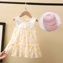 Girls Summer chiffon skirt 2021 New Style children flower dress sleeveless baby princess dress summer