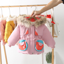 Girls cotton coat 2020 new female baby winter coat plus velvet padded padded jacket foreign childrens down cotton jacket