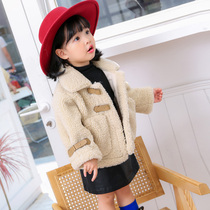 Girl autumn winter coat 2020 new Korean version of foreign-style female baby fur one childrens sweater childrens coat