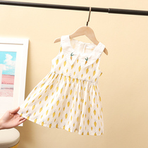 Girls skirt summer dress 2021 new foreign style vest dress girl baby princess dress child dress summer flower skirt