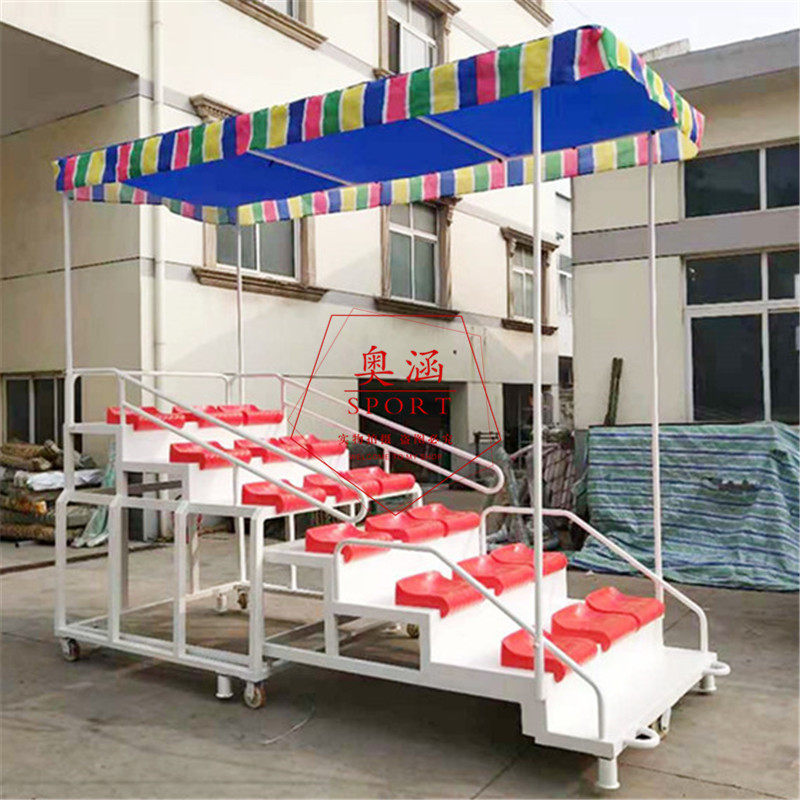 Mobile Referee Desk Clocking Bench 18 seats with rain shed to look at the end of the stage Choral Bench Manufacturer Direct Sales