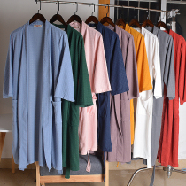 (Huafg fabric light and thin foreign trade tailstock) Couple with summer pro-skin and breathable bathrobe pajamas