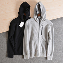 Wear-resistant and good-looking foreign trade original single cut label tail single) Sports and leisure hooded sweater men pull hoodie cardigan jacket