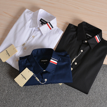 Superior Tribute Satin Fine Yarn ODM Company Order Summer New Mens Pure Color Casual Long Sleeve Shirt Lining