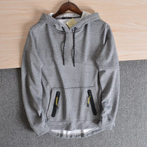 (Island Nation Single Couples Foreign Trade Cut Tail Goods) Fall male and female Lianhood loose pure color sweatshirt hooded sweatshirt