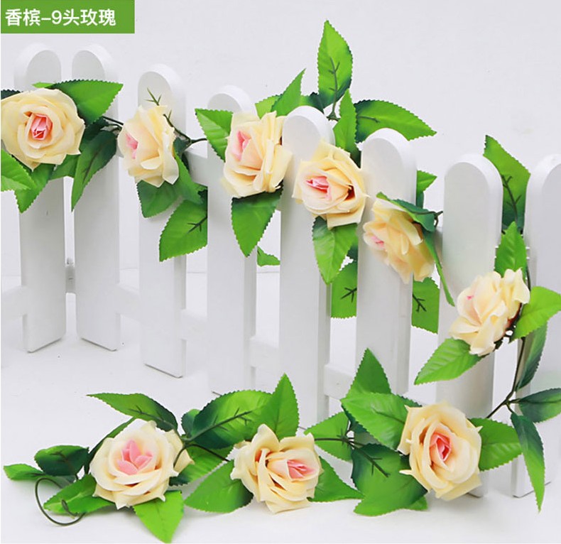 Mô phỏng lá mây cây nho hoa cây giả lá cây nhà hoa hồng cảnh quan lá xanh trần trang trí cây xanh - Hoa nhân tạo / Cây / Trái cây lan giả