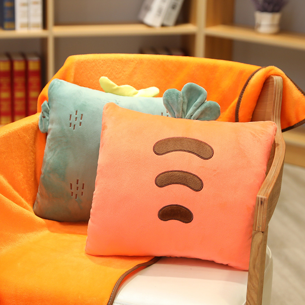 Pillow quilt dual-use coral fleece blanket office nap pillow car multi-function cushion foldable air-conditioning blanket