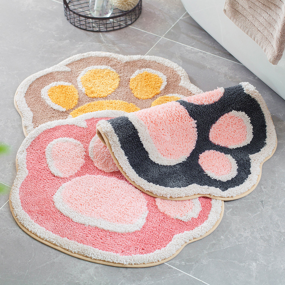 Cat paw mat cute door and home rubbing mat living room kitchen bathroom non-slip rubbing mat carpet home bedroom