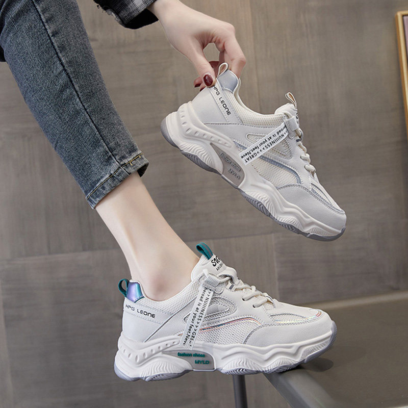 Old Daddy Shoes Women Ins Tide 2022 Summer Thin New Thick Bottoms Sports Heightening Shoes Breathable Women Shoes Fall