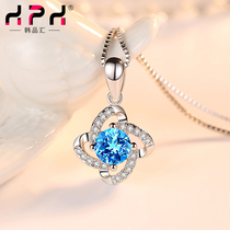 Clover 925 sterling silver necklace female tide net red pendant Niche brand clavicle chain Simple jewelry Birthday gift