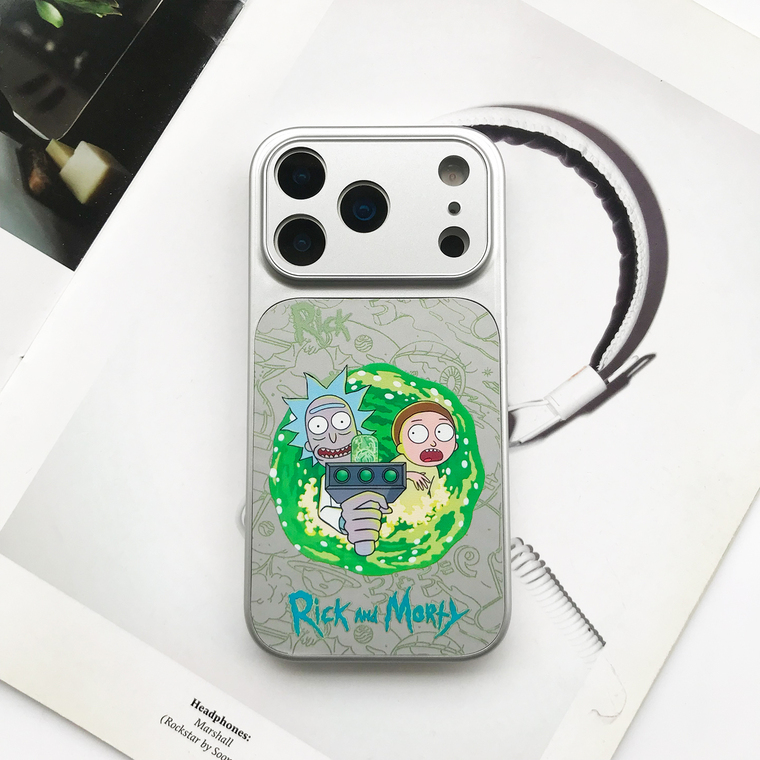Rick and Morty Rainbow Tongue Sticker Collage Cartoon iPhone Case
