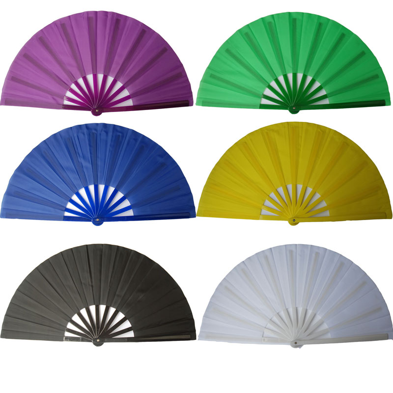 Kung fu Tai Chi martial arts fan red yellow blue green black and white fan 8 inch nursery children's student fan morning exercise fan