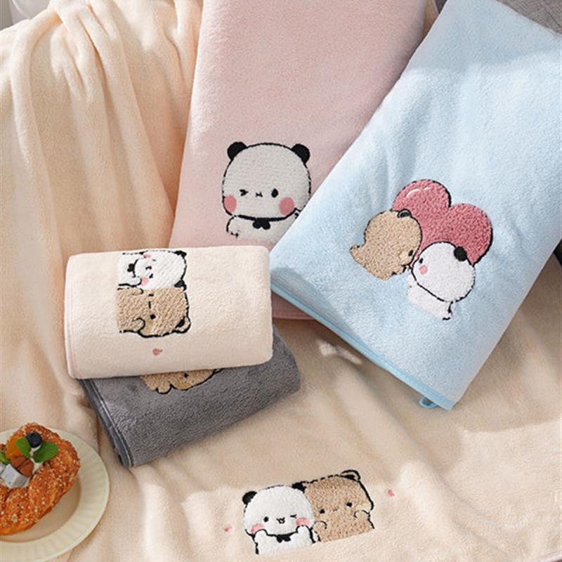 One or Two Bubu Panda Bath Towels, Hair Drying Cap, Women's Towel, Couple Style, Pair, Quick-Drying, Thickened, for Home Use, Adults and Children