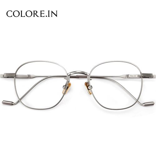 Сверхлегкие очки из чистого титана для близоруких мужчин, модные квадратные оправы для круглых лиц, могут быть оснащены плоскими глазами по рецепту, оправы для женщин