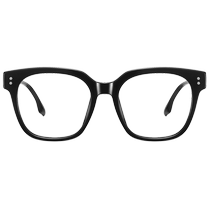 Black frame myopia glasses for women automatic photosensitive color change black large frame plain face can be equipped with prescription anti-blue light eyes mens fashion