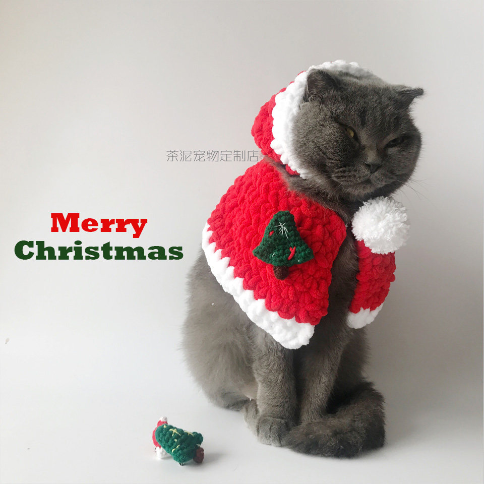 Limited i order Christmas Pet clothes custom Pet Christmas jewelry custom British short Garfield Christmas