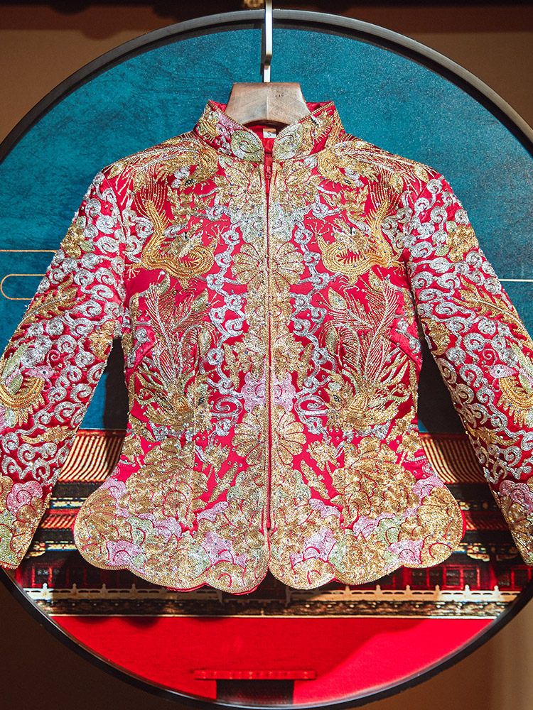 Dragon phoenix hanging 202 new summer bridal show Wo dress female slim and thin Chinese wedding little man bridal dress