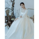 Зимний лонгслив для невесты, французский стиль, коллекция 2023, кружевное платье, подходит для подростков