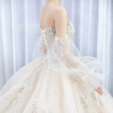 Топ без лямок, звездное небо для невесты, французский стиль, коллекция 2023, открытые плечи, кружевное платье