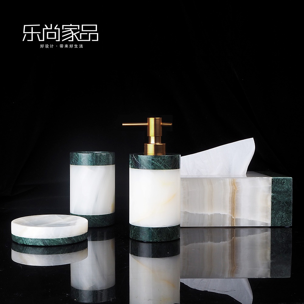 Green as jade marble bathroom Bathroom Wash kit New Chinese style Plate Room Bathroom Pendulum with Wash Hands accessories Accessories Accessories