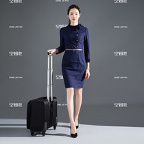 Bowl collar high-end professional dress female autumn temperament waist dress dress hotel front desk beautician work clothes