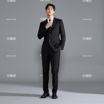 Black Career Suit Suit Mens Autumn Winter New High-end Body Repair Free of Hot Business Positive Dress Sales Workwear