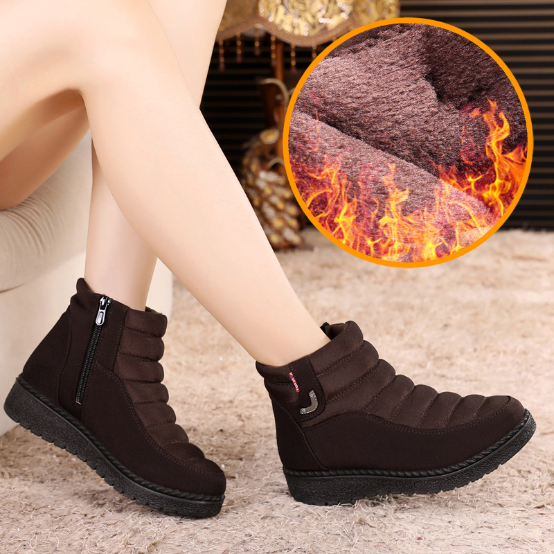 Old Beijing cloth shoes women's winter middle-aged and elderly plus velvet warm mother cotton shoes snow non-slip thickened cotton boots for the elderly