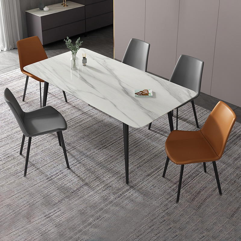 Italian-style slate dining table minimalist rectangular small apartment dining table home modern minimalist dining table and chair combination