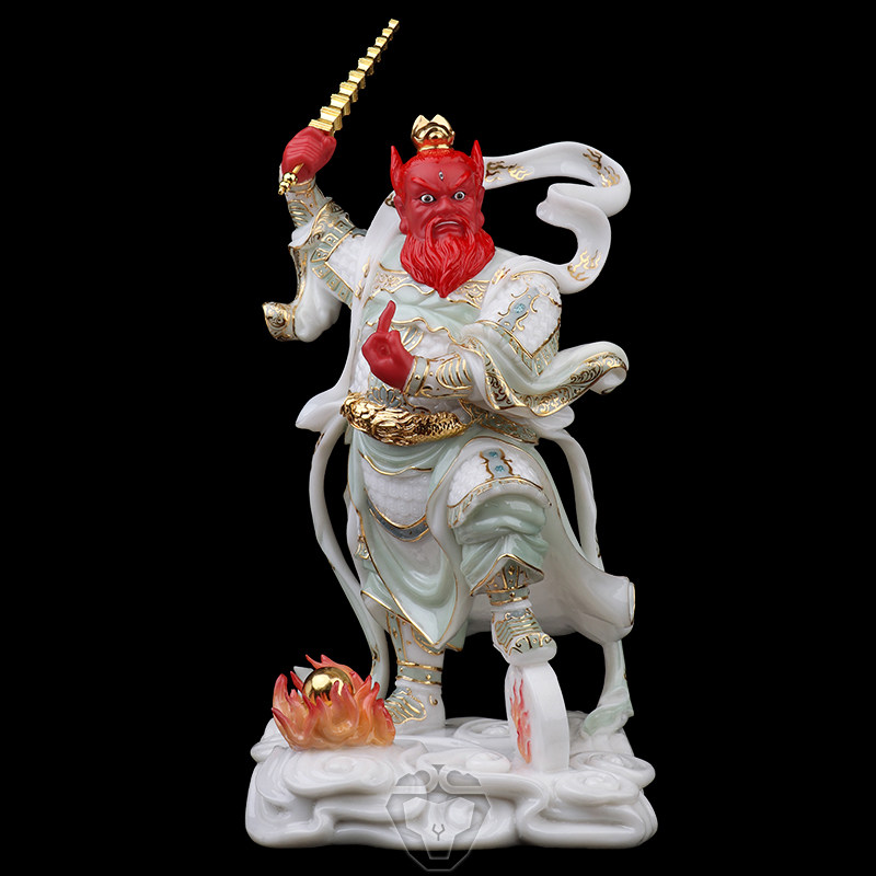 Wukong Wang Lingguan Wang Tianjun Taoist Hair Care Long En Zhenjun Zhenshan Fire God White Jade Living Room Desktop ornaments