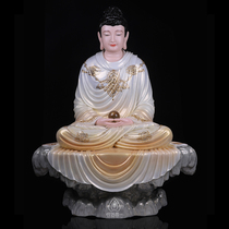 Wukong crafts Pharmacist Buddha Shakyamuni Buddha Sambo Buddha Chengdao Buddha White marble Buddha statue entrance Chinese desktop decoration